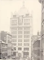 An illustration from A half century of Boston's building : the construction of buildings, the enactment of building laws and ordinances, sanitary laws, the ancient and modern building, building statistics, Boston's valuation, a chapter of Boston's big fire, fire losses, public lands account, prominent architects, contractors and builders, building materials and their source of supply, inspection of buildings, the building and plumbing associations (1895)