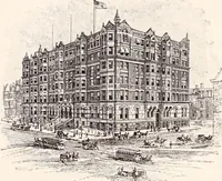 An illustration from A half century of Boston's building : the construction of buildings, the enactment of building laws and ordinances, sanitary laws, the ancient and modern building, building statistics, Boston's valuation, a chapter of Boston's big fire, fire losses, public lands account, prominent architects, contractors and builders, building materials and their source of supply, inspection of buildings, the building and plumbing associations (1895)