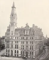 An illustration from A half century of Boston's building : the construction of buildings, the enactment of building laws and ordinances, sanitary laws, the ancient and modern building, building statistics, Boston's valuation, a chapter of Boston's big fire, fire losses, public lands account, prominent architects, contractors and builders, building materials and their source of supply, inspection of buildings, the building and plumbing associations (1895)
