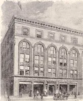 An illustration from A half century of Boston's building : the construction of buildings, the enactment of building laws and ordinances, sanitary laws, the ancient and modern building, building statistics, Boston's valuation, a chapter of Boston's big fire, fire losses, public lands account, prominent architects, contractors and builders, building materials and their source of supply, inspection of buildings, the building and plumbing associations (1895)