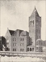 An illustration from A half century of Boston's building : the construction of buildings, the enactment of building laws and ordinances, sanitary laws, the ancient and modern building, building statistics, Boston's valuation, a chapter of Boston's big fire, fire losses, public lands account, prominent architects, contractors and builders, building materials and their source of supply, inspection of buildings, the building and plumbing associations (1895)