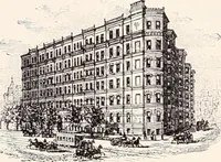 An illustration from A half century of Boston's building : the construction of buildings, the enactment of building laws and ordinances, sanitary laws, the ancient and modern building, building statistics, Boston's valuation, a chapter of Boston's big fire, fire losses, public lands account, prominent architects, contractors and builders, building materials and their source of supply, inspection of buildings, the building and plumbing associations (1895)