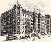 An illustration from A half century of Boston's building : the construction of buildings, the enactment of building laws and ordinances, sanitary laws, the ancient and modern building, building statistics, Boston's valuation, a chapter of Boston's big fire, fire losses, public lands account, prominent architects, contractors and builders, building materials and their source of supply, inspection of buildings, the building and plumbing associations (1895)
