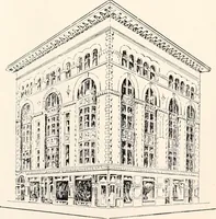 An illustration from A half century of Boston's building : the construction of buildings, the enactment of building laws and ordinances, sanitary laws, the ancient and modern building, building statistics, Boston's valuation, a chapter of Boston's big fire, fire losses, public lands account, prominent architects, contractors and builders, building materials and their source of supply, inspection of buildings, the building and plumbing associations (1895)