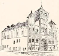 An illustration from A half century of Boston's building : the construction of buildings, the enactment of building laws and ordinances, sanitary laws, the ancient and modern building, building statistics, Boston's valuation, a chapter of Boston's big fire, fire losses, public lands account, prominent architects, contractors and builders, building materials and their source of supply, inspection of buildings, the building and plumbing associations (1895)