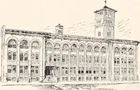 An illustration from A half century of Boston's building : the construction of buildings, the enactment of building laws and ordinances, sanitary laws, the ancient and modern building, building statistics, Boston's valuation, a chapter of Boston's big fire, fire losses, public lands account, prominent architects, contractors and builders, building materials and their source of supply, inspection of buildings, the building and plumbing associations (1895)
