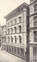 An illustration from A half century of Boston's building : the construction of buildings, the enactment of building laws and ordinances, sanitary laws, the ancient and modern building, building statistics, Boston's valuation, a chapter of Boston's big fire, fire losses, public lands account, prominent architects, contractors and builders, building materials and their source of supply, inspection of buildings, the building and plumbing associations (1895)