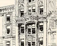 An illustration from A half century of Boston's building : the construction of buildings, the enactment of building laws and ordinances, sanitary laws, the ancient and modern building, building statistics, Boston's valuation, a chapter of Boston's big fire, fire losses, public lands account, prominent architects, contractors and builders, building materials and their source of supply, inspection of buildings, the building and plumbing associations (1895)