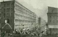 An illustration from A half century of Chicago building : a practical reference guide : all building laws and ordinances brought to date : historical, technical and statistical review of the construction and material development of America's inland metropolis (1910)