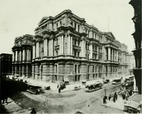 An illustration from A half century of Chicago building : a practical reference guide : all building laws and ordinances brought to date : historical, technical and statistical review of the construction and material development of America's inland metropolis (1910)