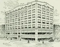 An illustration from A half century of Chicago building : a practical reference guide : all building laws and ordinances brought to date : historical, technical and statistical review of the construction and material development of America's inland metropolis (1910)