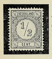 An illustration from Handboek over alle post- en portozegels van Nederland en Koloniën : met vermelding van alle typen, alle kleurverschillen, alle tandingen, afwijkingen enz., voor zoover die tot op heden bekend zijn (1908)