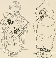 An illustration from Handicraft for girls; a tentative course in needlework, basketry, designing, paper and cardboard construction, textile fibers and fabrics and home decoration and care, designed for use in schools and homes (1910)