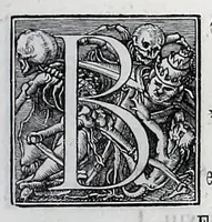 Picture 2 of 17 from Hans Holbein's initial-buchstaben mit dem todtentanz. Nach Hans Lutzelburger's original-holzschnitten im Dresdner Kabinet zum ersten mal treu copirt von Heinrich Loedel. Mit erläuternden denkversen und einer geschichtlichen abhandlung über die todtentänze von Dr. Adolf Ellisen .. (1849), leaf 21