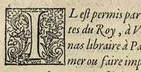 An illustration from Harengue faicte au nom de l'Vniuersite de Paris deua[n]t le roy Charles Sixiesme, & tout le conseil : contenant les remonstrances touchant le gouuernement du roy, & du royaume : auec les protestations du treschrestien roy de France, Charles VII, sur la determination du Concile de Basle. (1561)