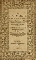 An illustration from A Harmonie upon the three evangelists, Matthew, Mark and Luke, with the commentarie of M. Iohn Calvine : faithfullie translated out of Latine into English (1610)