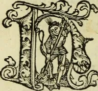An illustration from Hec est noua queda[m] singular[is] at[que] rara legenda ed alijs sex lege[n]dis collecta et perfecta tractans de origine, et vite, ordine, de conuersione, ac magistrali disputatione, ast de passione, morte, [&] miraculis generose regine, necnon gloriose virginis et martiris sancte Katherine, ciuis quo[que] olim erat vrbis Alexandrine (1500)