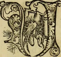 An illustration from Hec est noua queda[m] singular[is] at[que] rara legenda ed alijs sex lege[n]dis collecta et perfecta tractans de origine, et vite, ordine, de conuersione, ac magistrali disputatione, ast de passione, morte, [&] miraculis generose regine, necnon gloriose virginis et martiris sancte Katherine, ciuis quo[que] olim erat vrbis Alexandrine (1500)