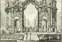 An illustration from Heilige Augen- und Gemüths-Lust : vorstellend, alle sonn- fest- und feyrtägliche nicht nur Evangelien, sondern auch Epistelen und Lectionen, jene historisch : diese auch emblemmatisch, und mit curieusen Einfassungen : in vielen Kupffer-Stücken von frembder und gantz neuer Invention : so wohl zur Kunst-Ubung als Unterhaltung Gottseeliger Betrachtungen, wie auch Vermehrung der Kupffer-Bibelen und Ausszierung aller christlichen Postillen dienlich (1706)