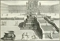 An illustration from Heilige Augen- und Gemüths-Lust : vorstellend, alle sonn- fest- und feyrtägliche nicht nur Evangelien, sondern auch Epistelen und Lectionen, jene historisch : diese auch emblemmatisch, und mit curieusen Einfassungen : in vielen Kupffer-Stücken von frembder und gantz neuer Invention : so wohl zur Kunst-Ubung als Unterhaltung Gottseeliger Betrachtungen, wie auch Vermehrung der Kupffer-Bibelen und Ausszierung aller christlichen Postillen dienlich (1706)