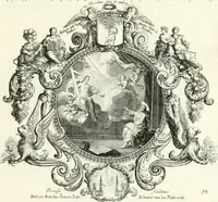 An illustration from Heilige Augen- und Gemüths-Lust : vorstellend, alle sonn- fest- und feyrtägliche nicht nur Evangelien, sondern auch Epistelen und Lectionen, jene historisch : diese auch emblemmatisch, und mit curieusen Einfassungen : in vielen Kupffer-Stücken von frembder und gantz neuer Invention : so wohl zur Kunst-Ubung als Unterhaltung Gottseeliger Betrachtungen, wie auch Vermehrung der Kupffer-Bibelen und Ausszierung aller christlichen Postillen dienlich (1706)