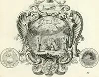 An illustration from Heilige Augen- und Gemüths-Lust : vorstellend, alle sonn- fest- und feyrtägliche nicht nur Evangelien, sondern auch Epistelen und Lectionen, jene historisch : diese auch emblemmatisch, und mit curieusen Einfassungen : in vielen Kupffer-Stücken von frembder und gantz neuer Invention : so wohl zur Kunst-Ubung als Unterhaltung Gottseeliger Betrachtungen, wie auch Vermehrung der Kupffer-Bibelen und Ausszierung aller christlichen Postillen dienlich (1706)