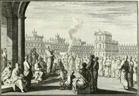 Picture 129 of 249 from Heilige Augen- und Gemüths-Lust : vorstellend, alle sonn- fest- und feyrtägliche nicht nur Evangelien, sondern auch Epistelen und Lectionen, jene historisch : diese auch emblemmatisch, und mit curieusen Einfassungen : in vielen Kupffer-Stücken von frembder und gantz neuer Invention : so wohl zur Kunst-Ubung als Unterhaltung Gottseeliger Betrachtungen, wie auch Vermehrung der Kupffer-Bibelen und Ausszierung aller christlichen Postillen dienlich (1706), leaf 138