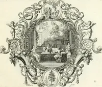 An illustration from Heilige Augen- und Gemüths-Lust : vorstellend, alle sonn- fest- und feyrtägliche nicht nur Evangelien, sondern auch Epistelen und Lectionen, jene historisch : diese auch emblemmatisch, und mit curieusen Einfassungen : in vielen Kupffer-Stücken von frembder und gantz neuer Invention : so wohl zur Kunst-Ubung als Unterhaltung Gottseeliger Betrachtungen, wie auch Vermehrung der Kupffer-Bibelen und Ausszierung aller christlichen Postillen dienlich (1706)