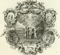 Picture 132 of 249 from Heilige Augen- und Gemüths-Lust : vorstellend, alle sonn- fest- und feyrtägliche nicht nur Evangelien, sondern auch Epistelen und Lectionen, jene historisch : diese auch emblemmatisch, und mit curieusen Einfassungen : in vielen Kupffer-Stücken von frembder und gantz neuer Invention : so wohl zur Kunst-Ubung als Unterhaltung Gottseeliger Betrachtungen, wie auch Vermehrung der Kupffer-Bibelen und Ausszierung aller christlichen Postillen dienlich (1706), leaf 140