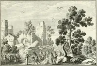 An illustration from Heilige Augen- und Gemüths-Lust : vorstellend, alle sonn- fest- und feyrtägliche nicht nur Evangelien, sondern auch Epistelen und Lectionen, jene historisch : diese auch emblemmatisch, und mit curieusen Einfassungen : in vielen Kupffer-Stücken von frembder und gantz neuer Invention : so wohl zur Kunst-Ubung als Unterhaltung Gottseeliger Betrachtungen, wie auch Vermehrung der Kupffer-Bibelen und Ausszierung aller christlichen Postillen dienlich (1706)