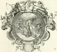 An illustration from Heilige Augen- und Gemüths-Lust : vorstellend, alle sonn- fest- und feyrtägliche nicht nur Evangelien, sondern auch Epistelen und Lectionen, jene historisch : diese auch emblemmatisch, und mit curieusen Einfassungen : in vielen Kupffer-Stücken von frembder und gantz neuer Invention : so wohl zur Kunst-Ubung als Unterhaltung Gottseeliger Betrachtungen, wie auch Vermehrung der Kupffer-Bibelen und Ausszierung aller christlichen Postillen dienlich (1706)