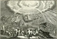 An illustration from Heilige Augen- und Gemüths-Lust : vorstellend, alle sonn- fest- und feyrtägliche nicht nur Evangelien, sondern auch Epistelen und Lectionen, jene historisch : diese auch emblemmatisch, und mit curieusen Einfassungen : in vielen Kupffer-Stücken von frembder und gantz neuer Invention : so wohl zur Kunst-Ubung als Unterhaltung Gottseeliger Betrachtungen, wie auch Vermehrung der Kupffer-Bibelen und Ausszierung aller christlichen Postillen dienlich (1706)