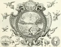 An illustration from Heilige Augen- und Gemüths-Lust : vorstellend, alle sonn- fest- und feyrtägliche nicht nur Evangelien, sondern auch Epistelen und Lectionen, jene historisch : diese auch emblemmatisch, und mit curieusen Einfassungen : in vielen Kupffer-Stücken von frembder und gantz neuer Invention : so wohl zur Kunst-Ubung als Unterhaltung Gottseeliger Betrachtungen, wie auch Vermehrung der Kupffer-Bibelen und Ausszierung aller christlichen Postillen dienlich (1706)