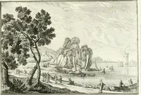 An illustration from Heilige Augen- und Gemüths-Lust : vorstellend, alle sonn- fest- und feyrtägliche nicht nur Evangelien, sondern auch Epistelen und Lectionen, jene historisch : diese auch emblemmatisch, und mit curieusen Einfassungen : in vielen Kupffer-Stücken von frembder und gantz neuer Invention : so wohl zur Kunst-Ubung als Unterhaltung Gottseeliger Betrachtungen, wie auch Vermehrung der Kupffer-Bibelen und Ausszierung aller christlichen Postillen dienlich (1706)