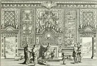 An illustration from Heilige Augen- und Gemüths-Lust : vorstellend, alle sonn- fest- und feyrtägliche nicht nur Evangelien, sondern auch Epistelen und Lectionen, jene historisch : diese auch emblemmatisch, und mit curieusen Einfassungen : in vielen Kupffer-Stücken von frembder und gantz neuer Invention : so wohl zur Kunst-Ubung als Unterhaltung Gottseeliger Betrachtungen, wie auch Vermehrung der Kupffer-Bibelen und Ausszierung aller christlichen Postillen dienlich (1706)