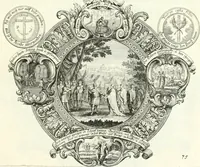 Picture 160 of 249 from Heilige Augen- und Gemüths-Lust : vorstellend, alle sonn- fest- und feyrtägliche nicht nur Evangelien, sondern auch Epistelen und Lectionen, jene historisch : diese auch emblemmatisch, und mit curieusen Einfassungen : in vielen Kupffer-Stücken von frembder und gantz neuer Invention : so wohl zur Kunst-Ubung als Unterhaltung Gottseeliger Betrachtungen, wie auch Vermehrung der Kupffer-Bibelen und Ausszierung aller christlichen Postillen dienlich (1706), leaf 170