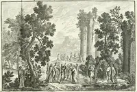 Picture 165 of 249 from Heilige Augen- und Gemüths-Lust : vorstellend, alle sonn- fest- und feyrtägliche nicht nur Evangelien, sondern auch Epistelen und Lectionen, jene historisch : diese auch emblemmatisch, und mit curieusen Einfassungen : in vielen Kupffer-Stücken von frembder und gantz neuer Invention : so wohl zur Kunst-Ubung als Unterhaltung Gottseeliger Betrachtungen, wie auch Vermehrung der Kupffer-Bibelen und Ausszierung aller christlichen Postillen dienlich (1706), leaf 176