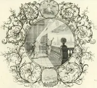 An illustration from Heilige Augen- und Gemüths-Lust : vorstellend, alle sonn- fest- und feyrtägliche nicht nur Evangelien, sondern auch Epistelen und Lectionen, jene historisch : diese auch emblemmatisch, und mit curieusen Einfassungen : in vielen Kupffer-Stücken von frembder und gantz neuer Invention : so wohl zur Kunst-Ubung als Unterhaltung Gottseeliger Betrachtungen, wie auch Vermehrung der Kupffer-Bibelen und Ausszierung aller christlichen Postillen dienlich (1706)