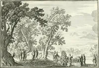 An illustration from Heilige Augen- und Gemüths-Lust : vorstellend, alle sonn- fest- und feyrtägliche nicht nur Evangelien, sondern auch Epistelen und Lectionen, jene historisch : diese auch emblemmatisch, und mit curieusen Einfassungen : in vielen Kupffer-Stücken von frembder und gantz neuer Invention : so wohl zur Kunst-Ubung als Unterhaltung Gottseeliger Betrachtungen, wie auch Vermehrung der Kupffer-Bibelen und Ausszierung aller christlichen Postillen dienlich (1706)