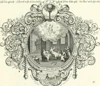 An illustration from Heilige Augen- und Gemüths-Lust : vorstellend, alle sonn- fest- und feyrtägliche nicht nur Evangelien, sondern auch Epistelen und Lectionen, jene historisch : diese auch emblemmatisch, und mit curieusen Einfassungen : in vielen Kupffer-Stücken von frembder und gantz neuer Invention : so wohl zur Kunst-Ubung als Unterhaltung Gottseeliger Betrachtungen, wie auch Vermehrung der Kupffer-Bibelen und Ausszierung aller christlichen Postillen dienlich (1706)