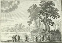 Picture 177 of 249 from Heilige Augen- und Gemüths-Lust : vorstellend, alle sonn- fest- und feyrtägliche nicht nur Evangelien, sondern auch Epistelen und Lectionen, jene historisch : diese auch emblemmatisch, und mit curieusen Einfassungen : in vielen Kupffer-Stücken von frembder und gantz neuer Invention : so wohl zur Kunst-Ubung als Unterhaltung Gottseeliger Betrachtungen, wie auch Vermehrung der Kupffer-Bibelen und Ausszierung aller christlichen Postillen dienlich (1706), leaf 188
