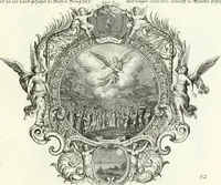 An illustration from Heilige Augen- und Gemüths-Lust : vorstellend, alle sonn- fest- und feyrtägliche nicht nur Evangelien, sondern auch Epistelen und Lectionen, jene historisch : diese auch emblemmatisch, und mit curieusen Einfassungen : in vielen Kupffer-Stücken von frembder und gantz neuer Invention : so wohl zur Kunst-Ubung als Unterhaltung Gottseeliger Betrachtungen, wie auch Vermehrung der Kupffer-Bibelen und Ausszierung aller christlichen Postillen dienlich (1706)