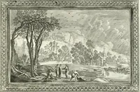 Picture 201 of 249 from Heilige Augen- und Gemüths-Lust : vorstellend, alle sonn- fest- und feyrtägliche nicht nur Evangelien, sondern auch Epistelen und Lectionen, jene historisch : diese auch emblemmatisch, und mit curieusen Einfassungen : in vielen Kupffer-Stücken von frembder und gantz neuer Invention : so wohl zur Kunst-Ubung als Unterhaltung Gottseeliger Betrachtungen, wie auch Vermehrung der Kupffer-Bibelen und Ausszierung aller christlichen Postillen dienlich (1706), leaf 212