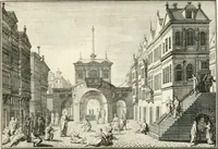 An illustration from Heilige Augen- und Gemüths-Lust : vorstellend, alle sonn- fest- und feyrtägliche nicht nur Evangelien, sondern auch Epistelen und Lectionen, jene historisch : diese auch emblemmatisch, und mit curieusen Einfassungen : in vielen Kupffer-Stücken von frembder und gantz neuer Invention : so wohl zur Kunst-Ubung als Unterhaltung Gottseeliger Betrachtungen, wie auch Vermehrung der Kupffer-Bibelen und Ausszierung aller christlichen Postillen dienlich (1706)