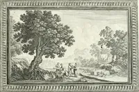 An illustration from Heilige Augen- und Gemüths-Lust : vorstellend, alle sonn- fest- und feyrtägliche nicht nur Evangelien, sondern auch Epistelen und Lectionen, jene historisch : diese auch emblemmatisch, und mit curieusen Einfassungen : in vielen Kupffer-Stücken von frembder und gantz neuer Invention : so wohl zur Kunst-Ubung als Unterhaltung Gottseeliger Betrachtungen, wie auch Vermehrung der Kupffer-Bibelen und Ausszierung aller christlichen Postillen dienlich (1706)