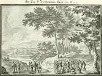 Picture 215 of 249 from Heilige Augen- und Gemüths-Lust : vorstellend, alle sonn- fest- und feyrtägliche nicht nur Evangelien, sondern auch Epistelen und Lectionen, jene historisch : diese auch emblemmatisch, und mit curieusen Einfassungen : in vielen Kupffer-Stücken von frembder und gantz neuer Invention : so wohl zur Kunst-Ubung als Unterhaltung Gottseeliger Betrachtungen, wie auch Vermehrung der Kupffer-Bibelen und Ausszierung aller christlichen Postillen dienlich (1706), leaf 226