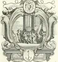 Picture 218 of 249 from Heilige Augen- und Gemüths-Lust : vorstellend, alle sonn- fest- und feyrtägliche nicht nur Evangelien, sondern auch Epistelen und Lectionen, jene historisch : diese auch emblemmatisch, und mit curieusen Einfassungen : in vielen Kupffer-Stücken von frembder und gantz neuer Invention : so wohl zur Kunst-Ubung als Unterhaltung Gottseeliger Betrachtungen, wie auch Vermehrung der Kupffer-Bibelen und Ausszierung aller christlichen Postillen dienlich (1706), leaf 228