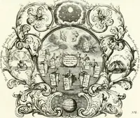 An illustration from Heilige Augen- und Gemüths-Lust : vorstellend, alle sonn- fest- und feyrtägliche nicht nur Evangelien, sondern auch Epistelen und Lectionen, jene historisch : diese auch emblemmatisch, und mit curieusen Einfassungen : in vielen Kupffer-Stücken von frembder und gantz neuer Invention : so wohl zur Kunst-Ubung als Unterhaltung Gottseeliger Betrachtungen, wie auch Vermehrung der Kupffer-Bibelen und Ausszierung aller christlichen Postillen dienlich (1706)
