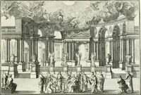 An illustration from Heilige Augen- und Gemüths-Lust : vorstellend, alle sonn- fest- und feyrtägliche nicht nur Evangelien, sondern auch Epistelen und Lectionen, jene historisch : diese auch emblemmatisch, und mit curieusen Einfassungen : in vielen Kupffer-Stücken von frembder und gantz neuer Invention : so wohl zur Kunst-Ubung als Unterhaltung Gottseeliger Betrachtungen, wie auch Vermehrung der Kupffer-Bibelen und Ausszierung aller christlichen Postillen dienlich (1706)