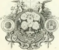 An illustration from Heilige Augen- und Gemüths-Lust : vorstellend, alle sonn- fest- und feyrtägliche nicht nur Evangelien, sondern auch Epistelen und Lectionen, jene historisch : diese auch emblemmatisch, und mit curieusen Einfassungen : in vielen Kupffer-Stücken von frembder und gantz neuer Invention : so wohl zur Kunst-Ubung als Unterhaltung Gottseeliger Betrachtungen, wie auch Vermehrung der Kupffer-Bibelen und Ausszierung aller christlichen Postillen dienlich (1706)